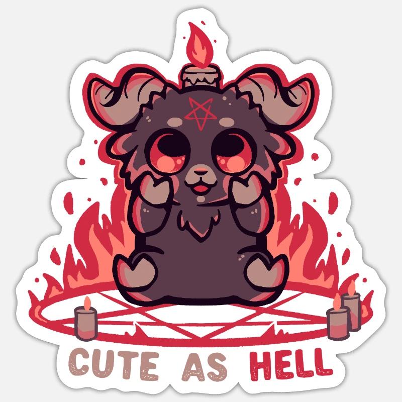 Se sentir mignon comme l’enfer - Sticker taille S (10 x 10 cm) - blanc mat