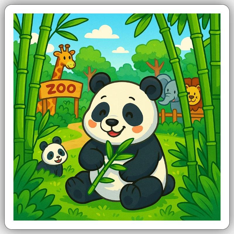 Pandy - Sticker taille S (10 x 10 cm) - blanc mat