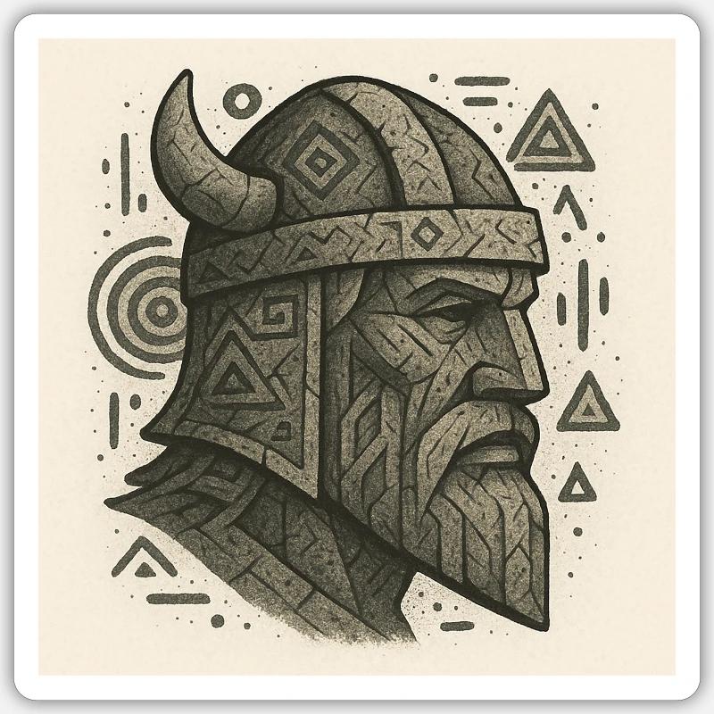 Mégalithe viking – Âge de pierre : Normand Sticker taille S (10 x 10 cm)
