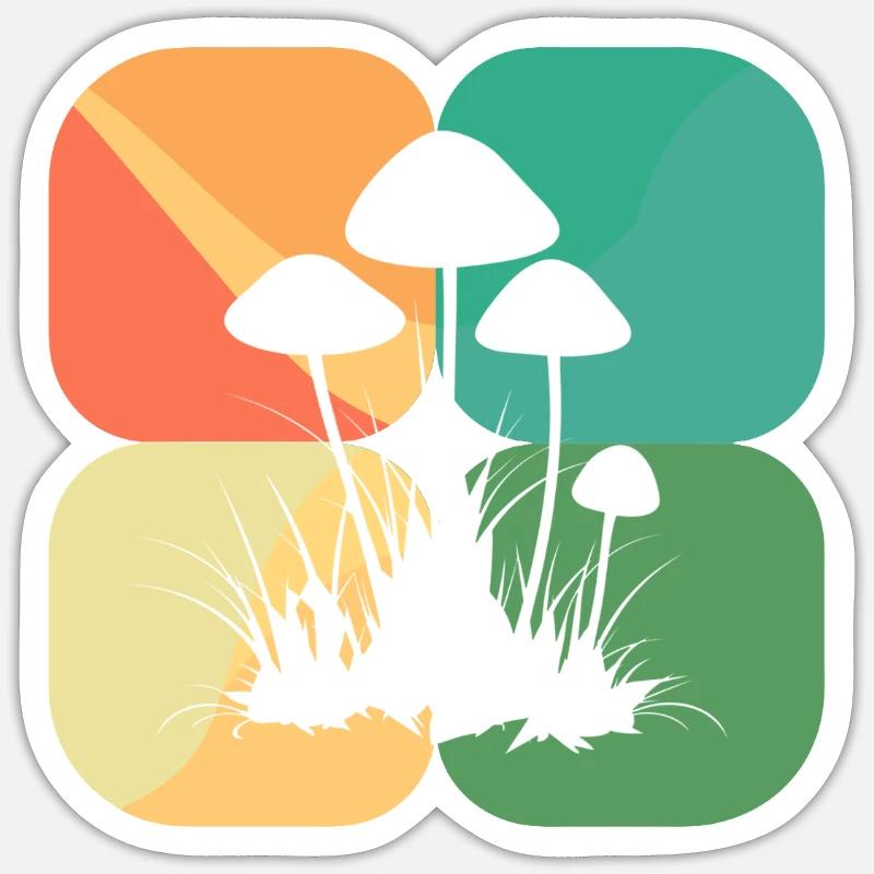 Champignons Éponge Spore Sticker taille S (10 x 10 cm)