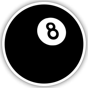 Black Eight - Sticker size S (10 x 10 cm) - white matte - Front