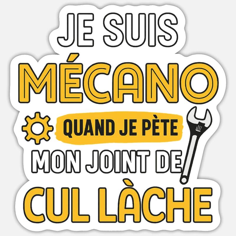 Mecano - Sticker taille S (10 x 10 cm) - blanc mat