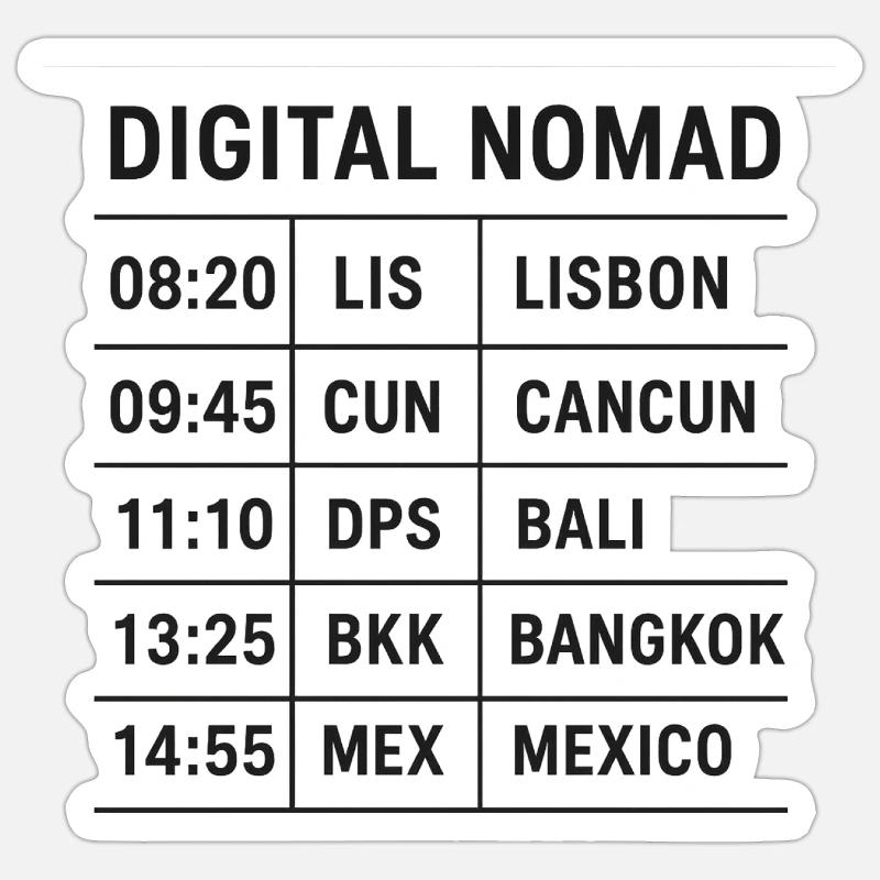 DIGITALNOMAD - Sticker taille S (10 x 10 cm) - blanc mat
