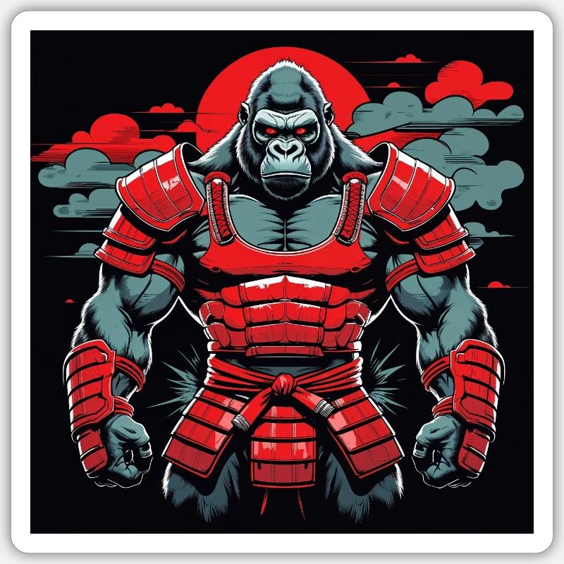 Primal Ronin – The Samurai Gorilla Sticker size S (10 x 10 cm)