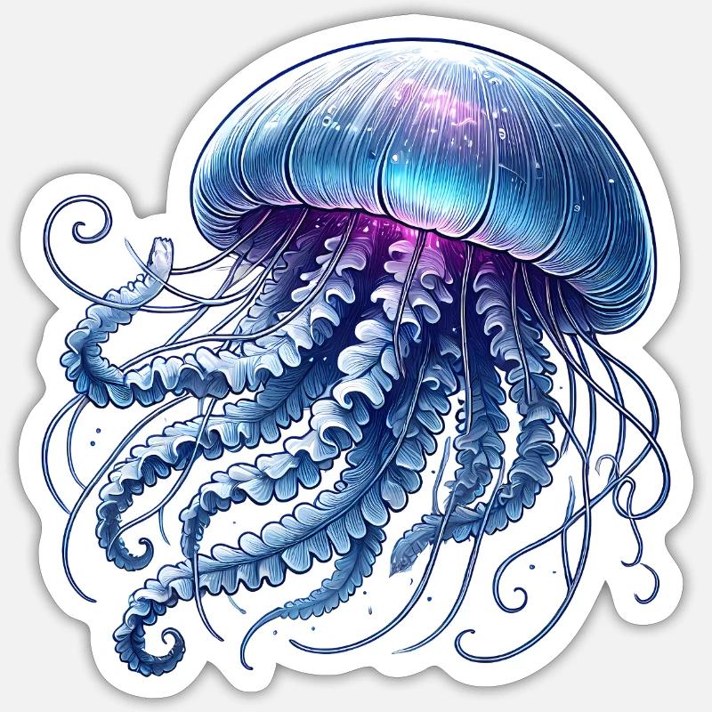 Conception de méduse Sticker taille S (10 x 10 cm)