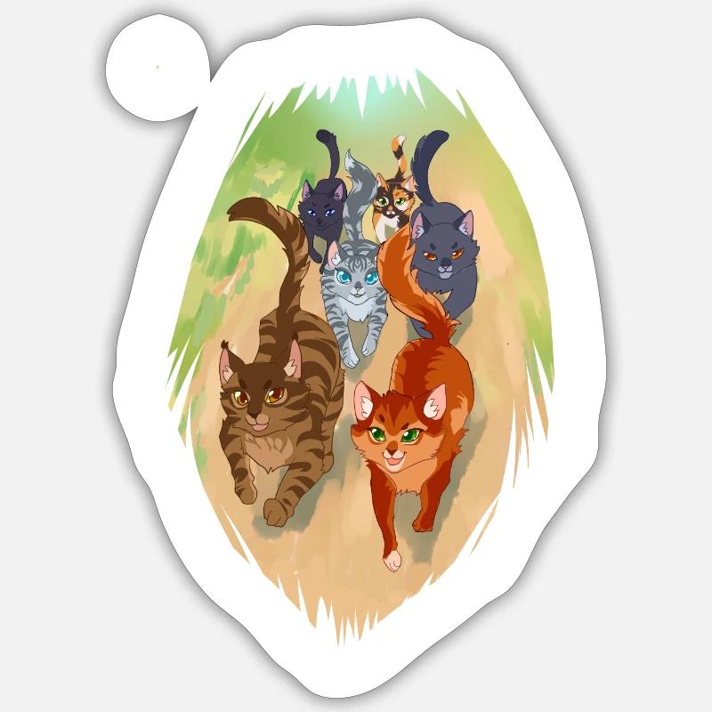 Squirrelflight Eichhornflug Firestar Katzen - Sticker Größe S (10 x 10 cm) - Mattweiß