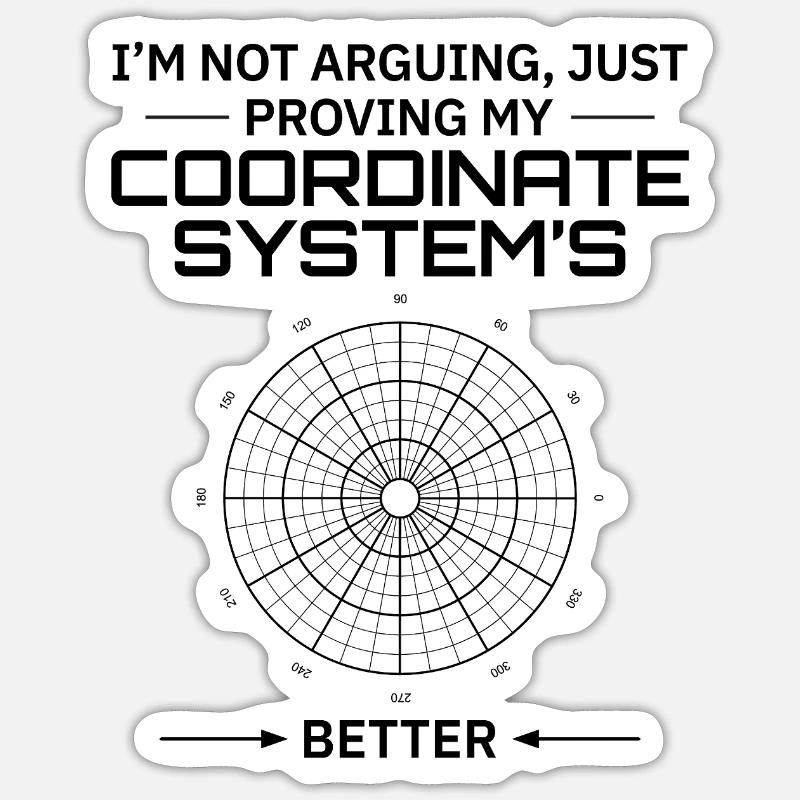 Coordinate System GIS Geodesy Surveying Map Sticker size S (10 x 10 cm)