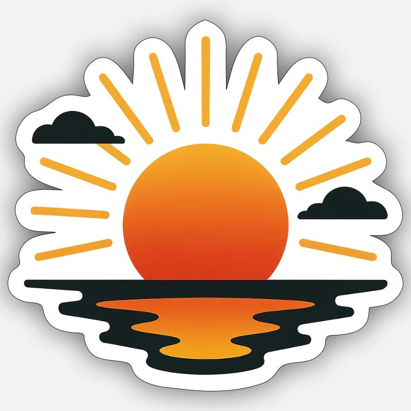 image soleil couchant Sticker taille S (10 x 10 cm)