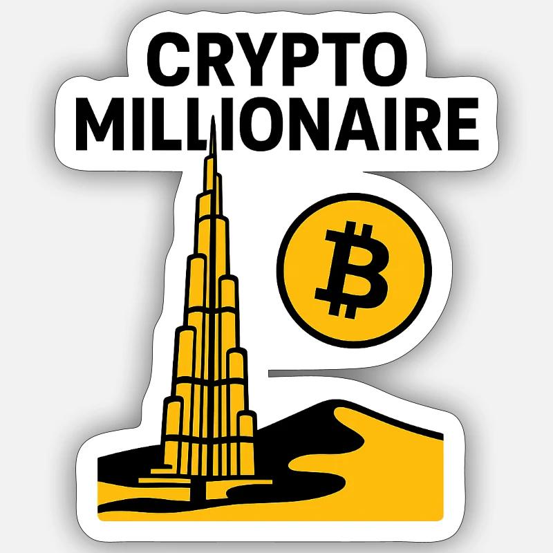 Crypto dubai - Sticker Größe S (10 x 10 cm) - Mattweiß
