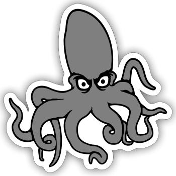 Octopus, octopus, octopus, cephalopod, evil eye - Sticker size S (10 x 10 cm) - white matte - Front
