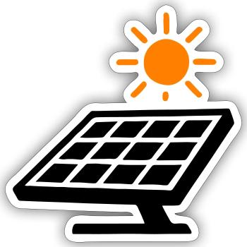 Solar Panels Photovoltaic System - Sticker size S (10 x 10 cm) - white matte - Front
