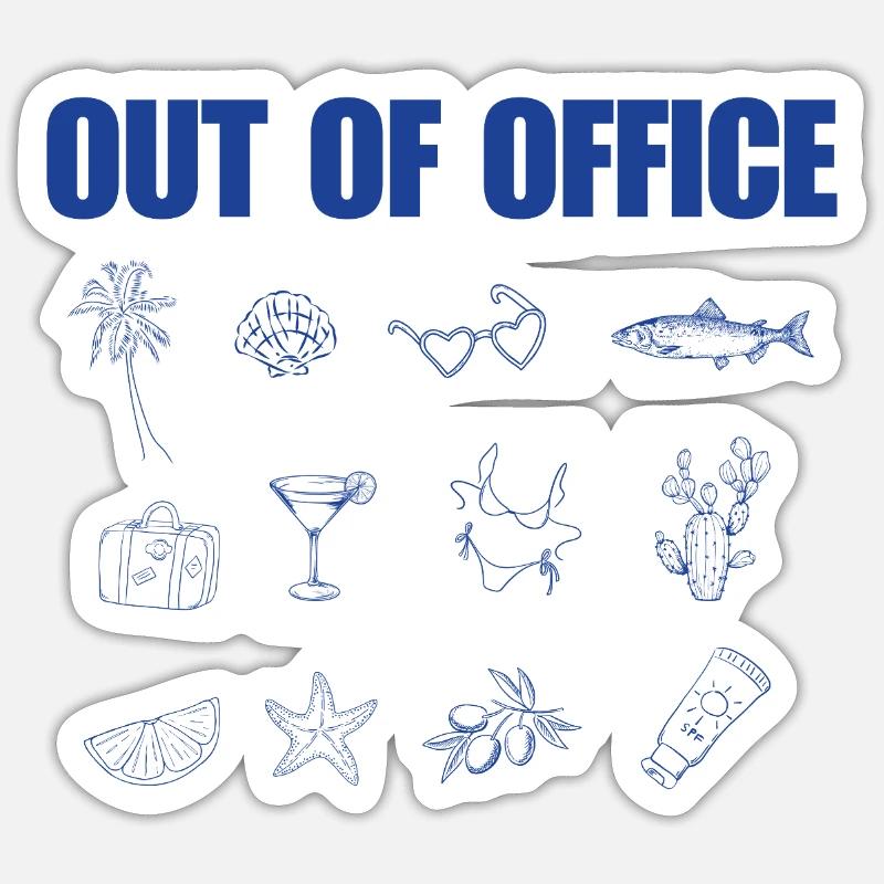 Absent du bureau - Sticker taille S (10 x 10 cm) - blanc mat