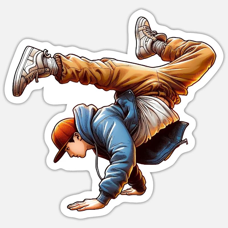 Energetic Breakdance Dance Steps Sticker size S (10 x 10 cm)