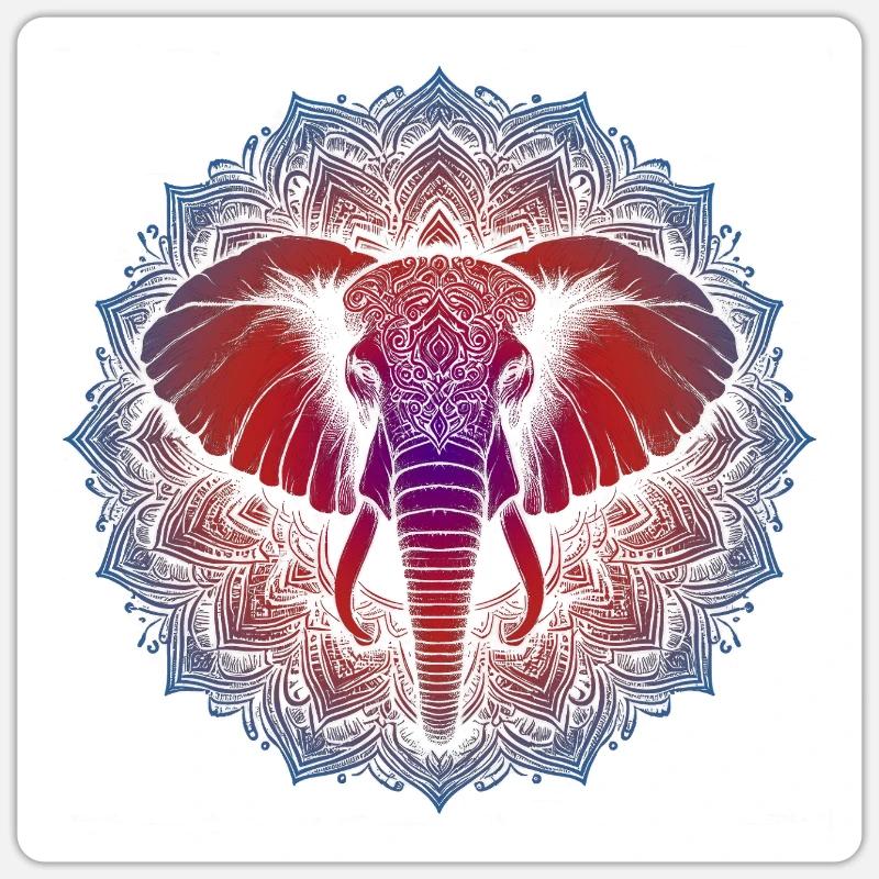 Trifecta Vertus Mandala - Sticker taille S (10 x 10 cm) - blanc mat