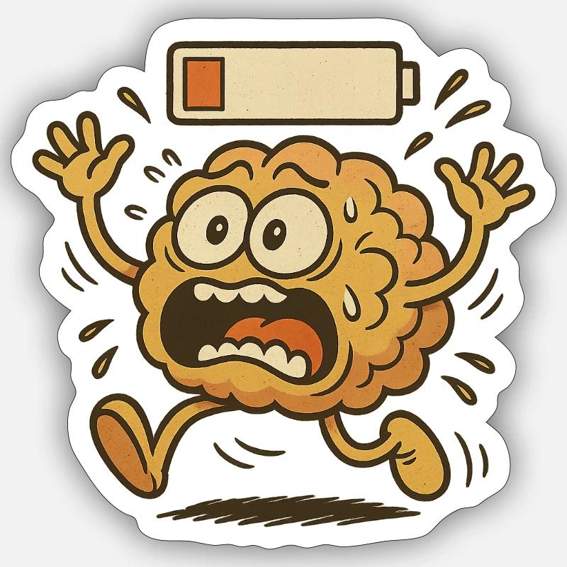 Brain battery low - Sticker Größe S (10 x 10 cm) - Mattweiß