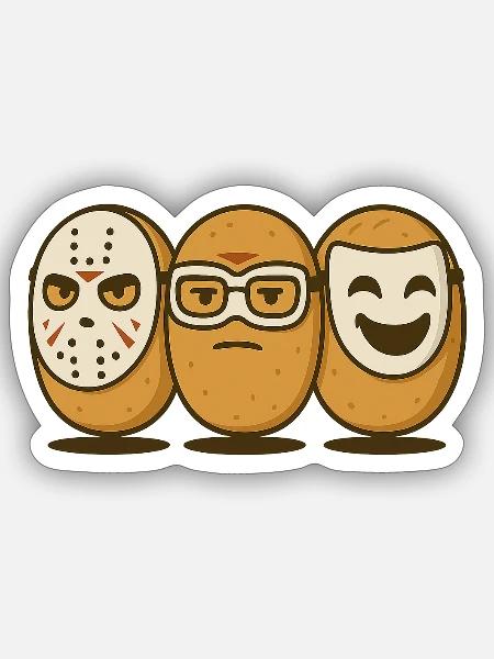 Die Brötchen-Bande – Masken-Edition - Sticker Größe S (10 x 10 cm) - Mattweiß