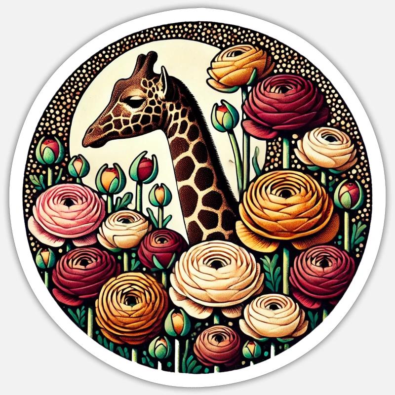 Giraffe - Sticker Größe S (10 x 10 cm) - Mattweiß