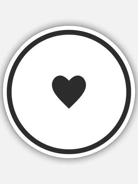 Herz - Sticker Größe S (10 x 10 cm) - Mattweiß