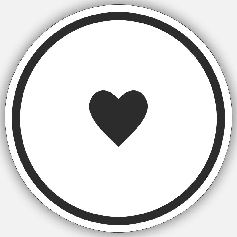 Herz - Sticker Größe S (10 x 10 cm) - Mattweiß