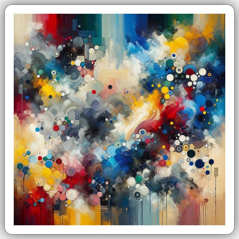 Explosion de Couleurs Abstraites Sticker taille S (10 x 10 cm)