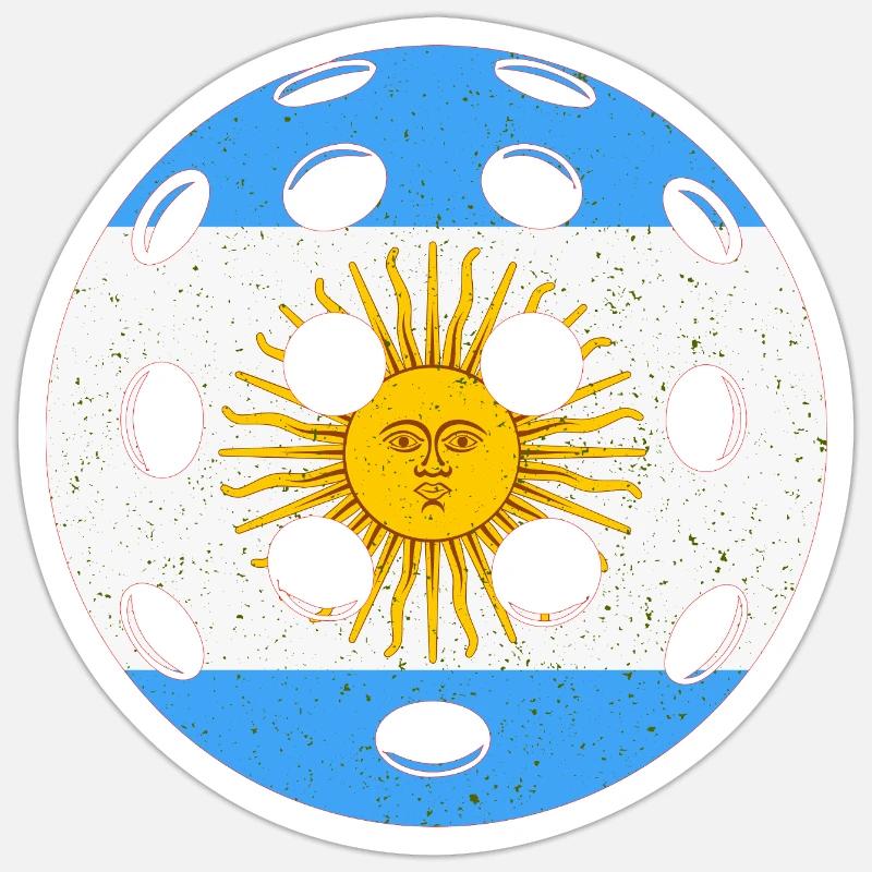 Pickleball Argentinien - Sticker Größe S (10 x 10 cm) - Mattweiß