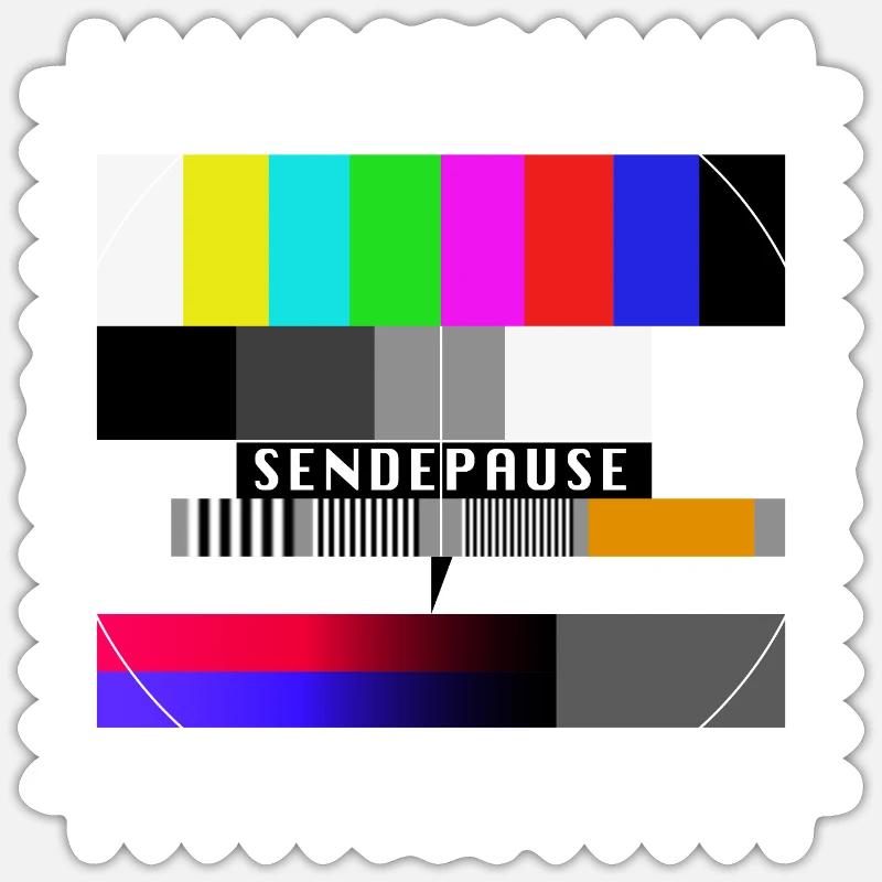 Röhrenfernseher Testbild - Sendepause - 80er Sticker Größe S (10 x 10 cm)