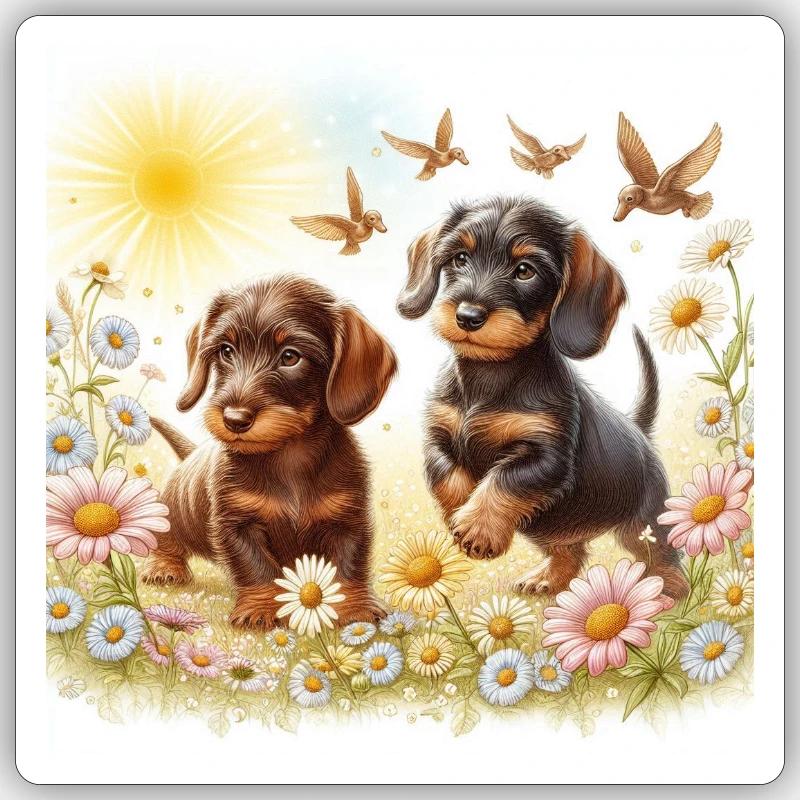 Es war einmal ein Dackel Sticker Größe S (10 x 10 cm)