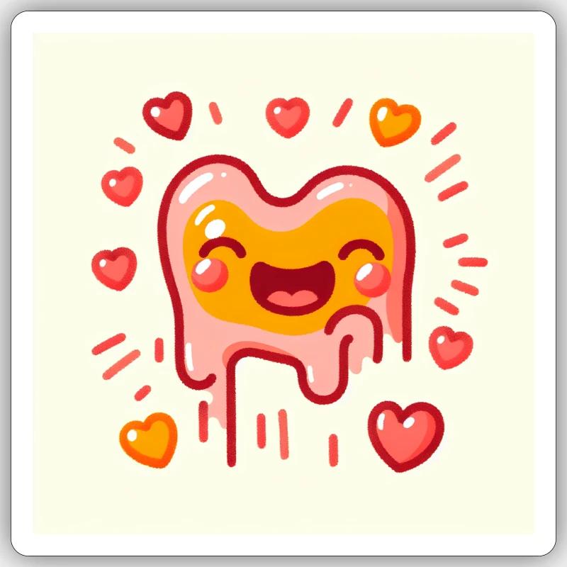 Splashed Icy Heart - Sticker size S (10 x 10 cm) - white matte