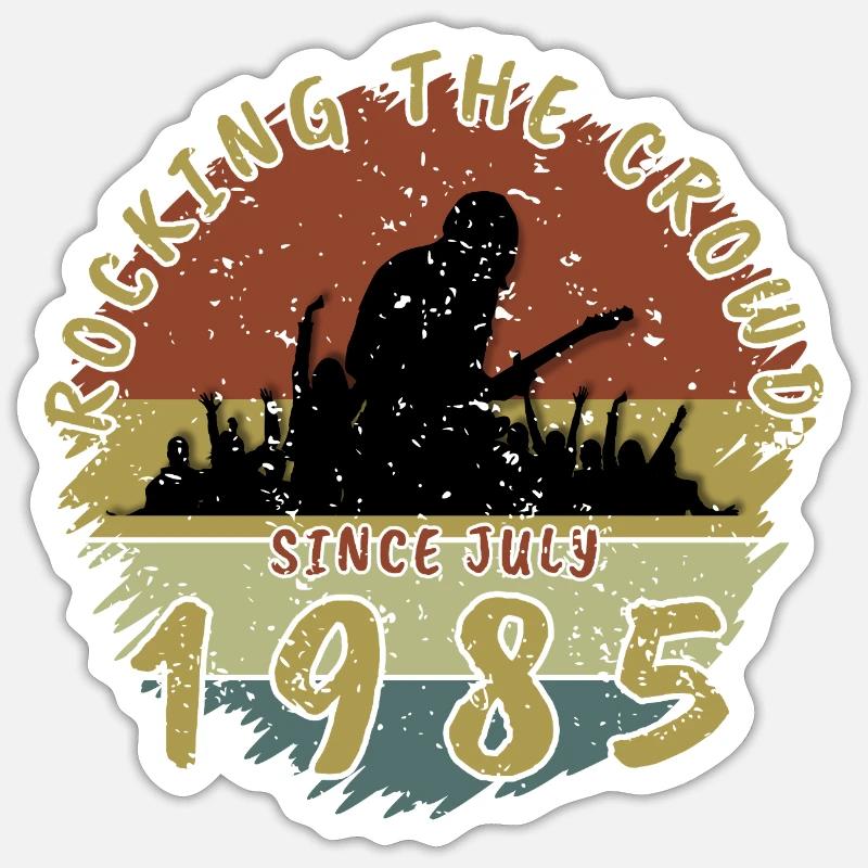 40. Geburtstag Rocking the crowd GIT 07/1985 - Sticker Größe S (10 x 10 cm) - Mattweiß