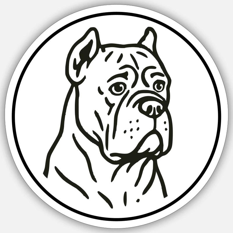 Cane Corso - Sticker Größe S (10 x 10 cm) - Mattweiß