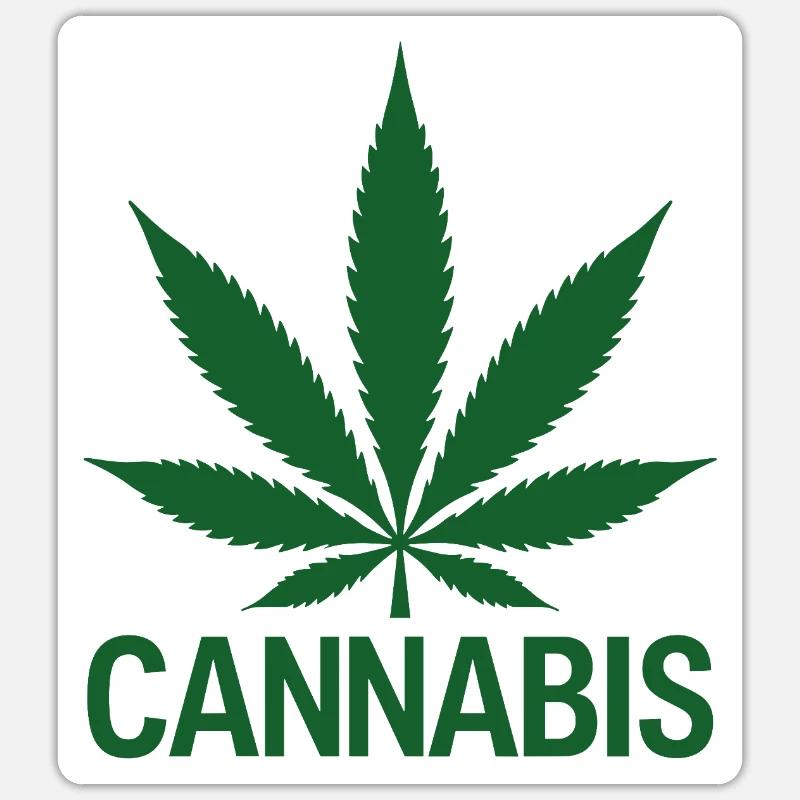 Feuille de chanvre de cannabis look vert Sticker taille S (10 x 10 cm)