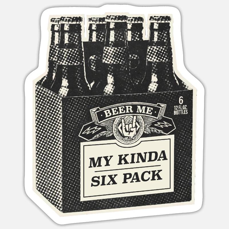 Mon Kinda Six Pack - Sticker taille S (10 x 10 cm) - blanc mat