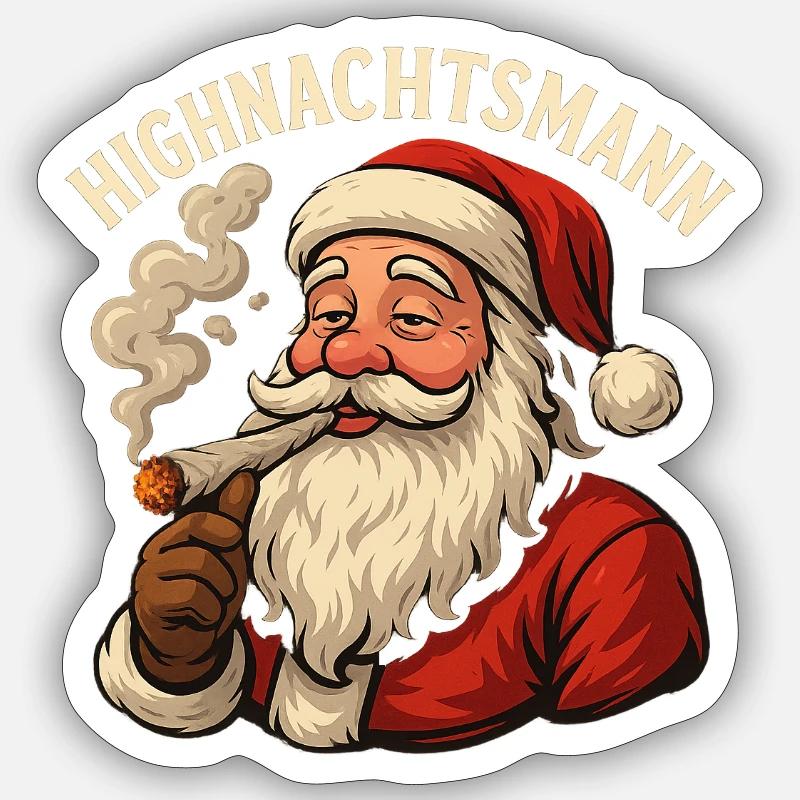 Highnachtsmann - Sticker taille S (10 x 10 cm) - blanc mat