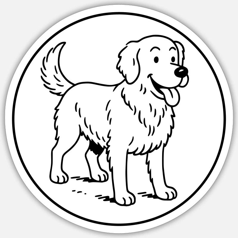 Retriever - Sticker taille S (10 x 10 cm) - blanc mat