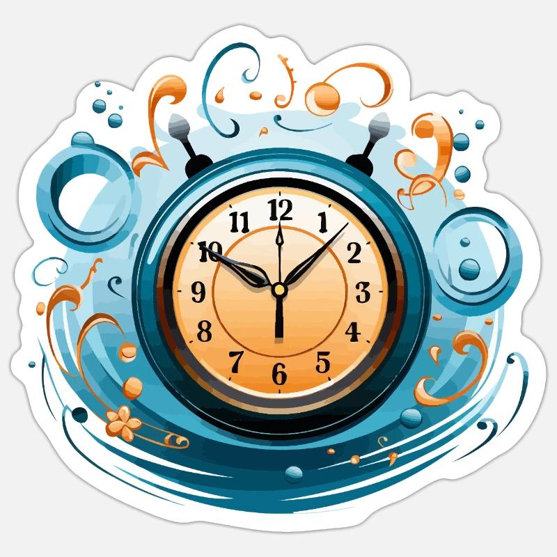 The Rhythmic Timekeeper - Sticker size S (10 x 10 cm) - white matte