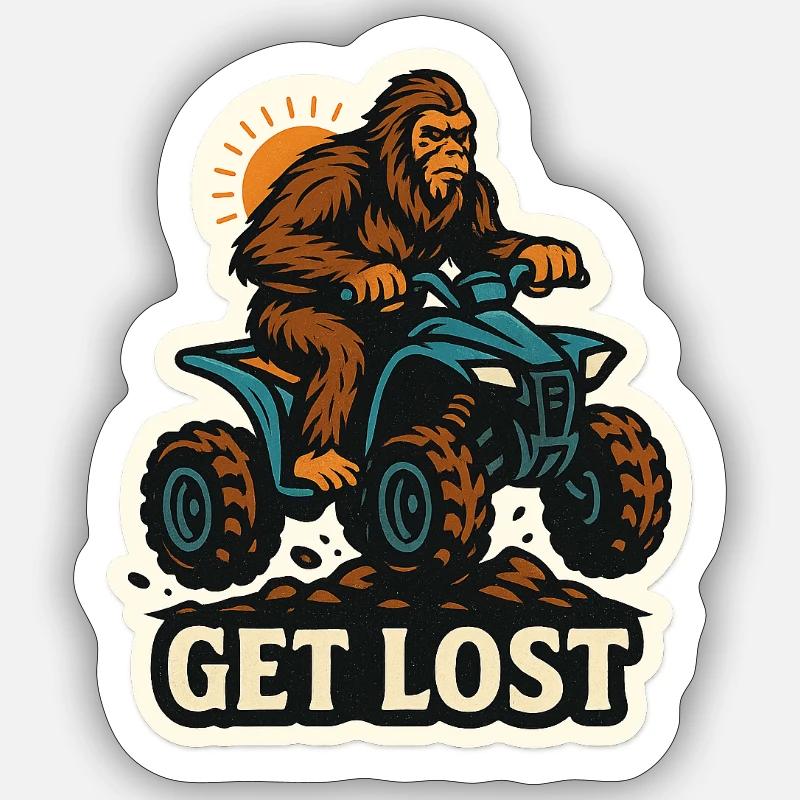 Se perdre Sasquatch - Sticker taille S (10 x 10 cm) - blanc mat
