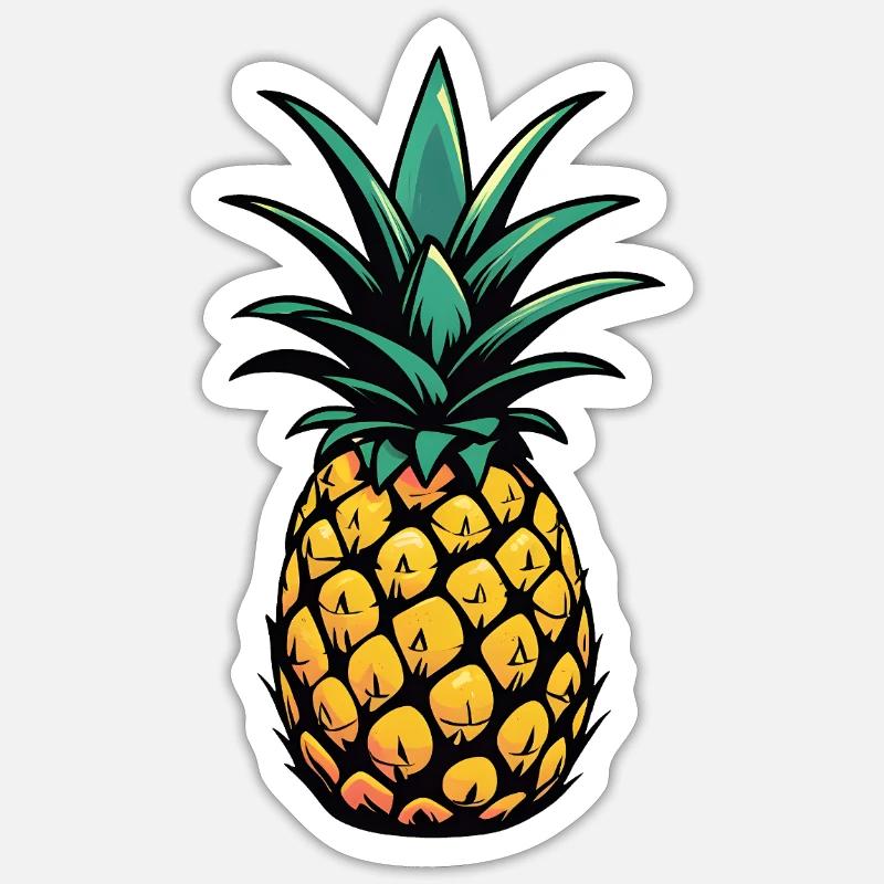 Pineapple - Sticker size S (10 x 10 cm) - white matte