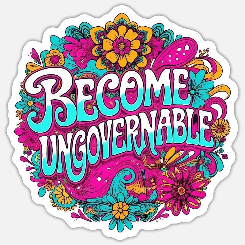 Devenir ingouvernable - Sticker taille S (10 x 10 cm) - blanc mat