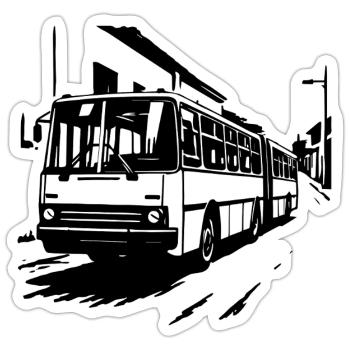 Ostblock-Bus Legende - Sticker Größe S (10 x 10 cm) - Mattweiß - Vorne