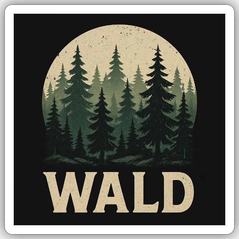 Conception de forêt de sapins Sticker taille S (10 x 10 cm)