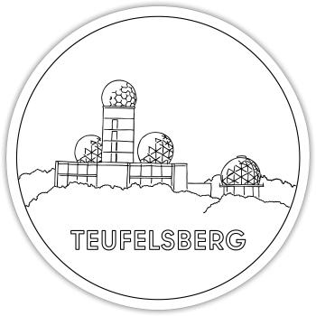 Teufelsberg Berlin - Sticker Größe S (10 x 10 cm) - Mattweiß - Vorne