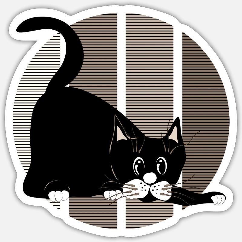 Chat - Sticker taille S (10 x 10 cm) - blanc mat