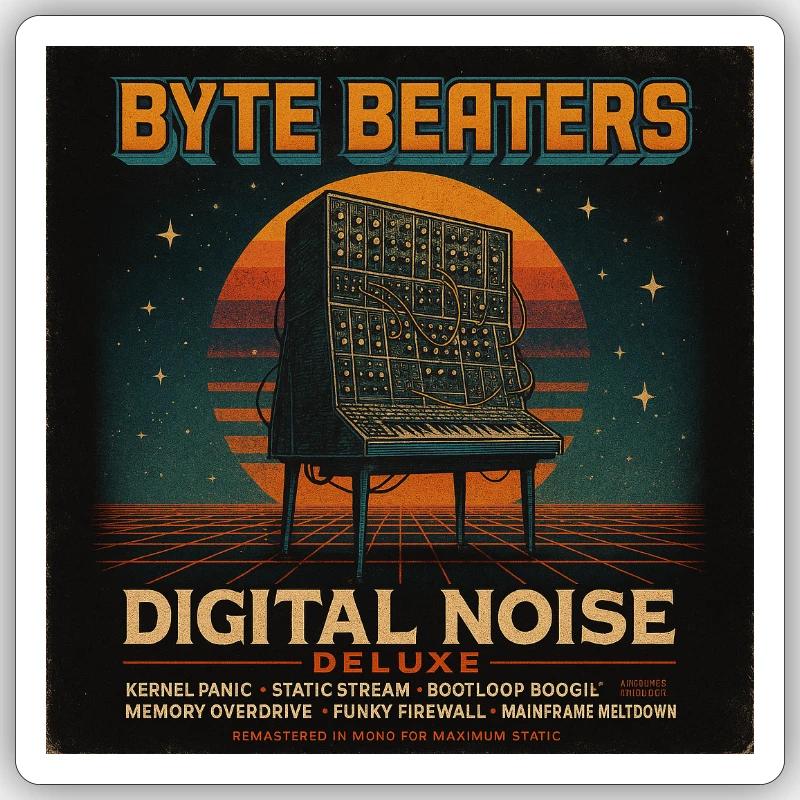 Byte Beaters by Nerogear - Sticker Größe S (10 x 10 cm) - Mattweiß