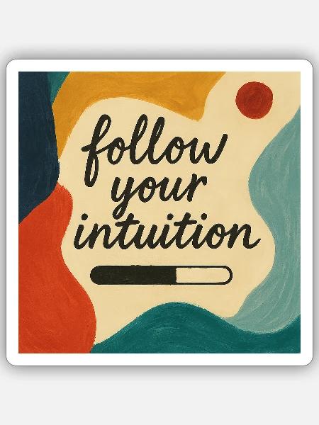 Intuition in Farbe - Sticker Größe S (10 x 10 cm) - Mattweiß