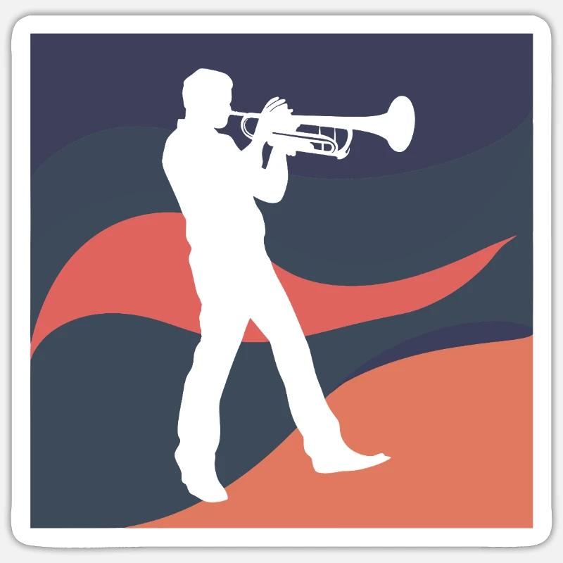 Wind instrument - Sticker size S (10 x 10 cm) - white matte