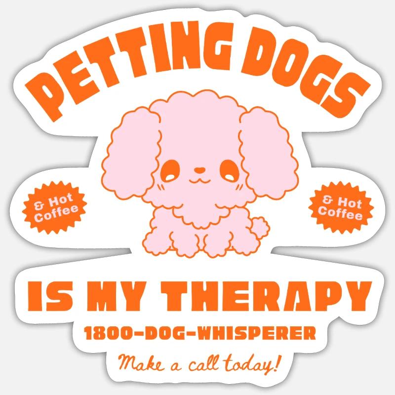 Hundetherapie mit Kaffee-Charme Sticker Größe S (10 x 10 cm)