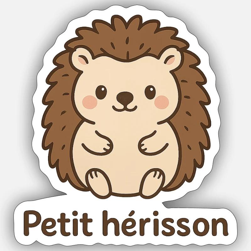 hérisson mignon "Petit hérisson" Sticker taille S (10 x 10 cm)