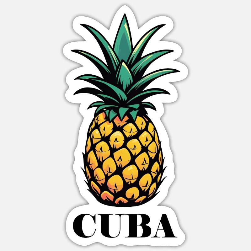 Cuba - Sticker taille S (10 x 10 cm) - blanc mat