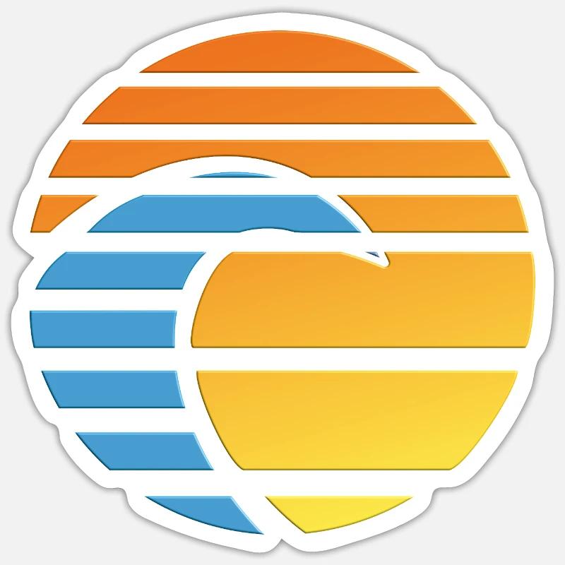 Sunset Wave - Sticker size S (10 x 10 cm) - white matte