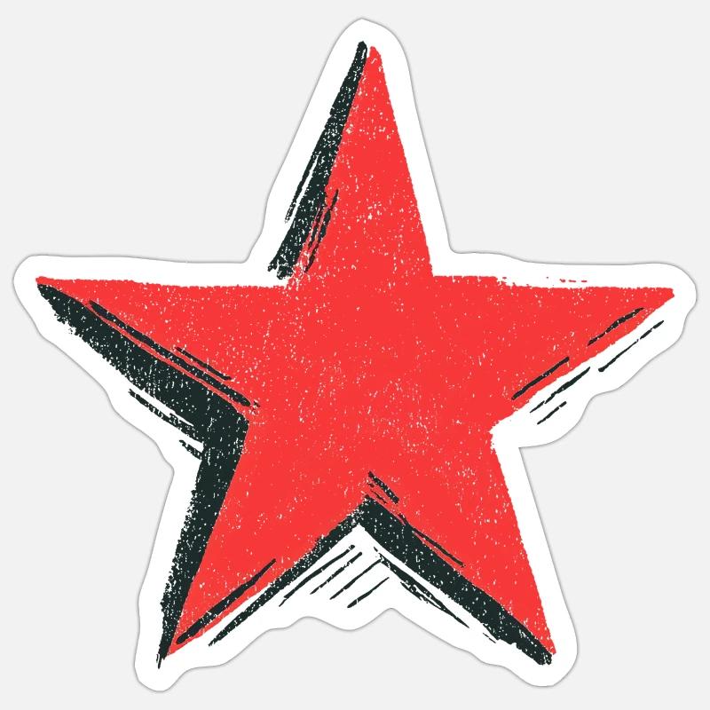Röd stjärna Klistermärke